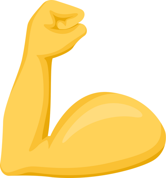 Fixed Biceps Emoji Illustration, Left Arm, Yellow Skin Color